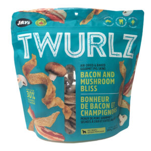 Twurls Naturally Flavored Pig Skin bacon mushrooms