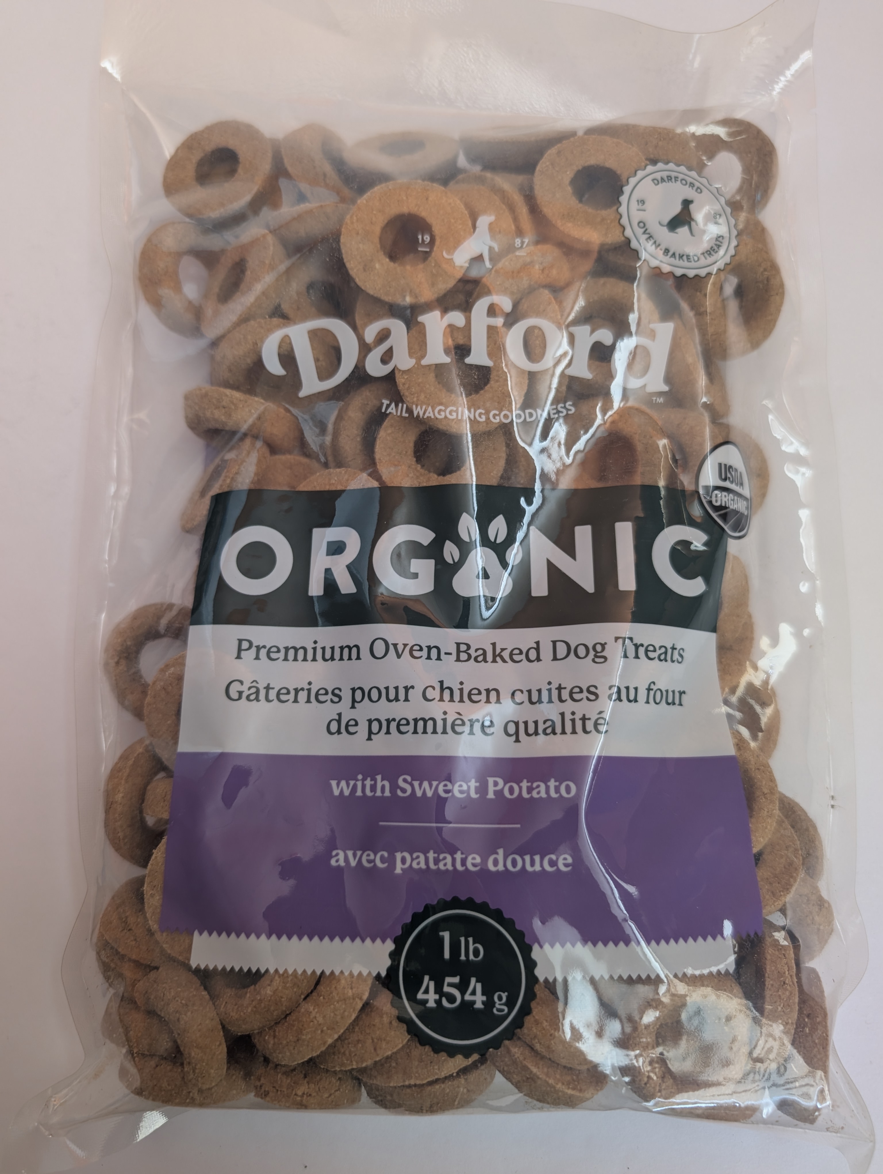 Darford Sweet Potato ORGANIC Premium Oven Baked Dog Treats 1lb Bag