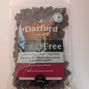 Darford Bacon Grain Free Premium Oven Baked Dog Treats 1lb Bag